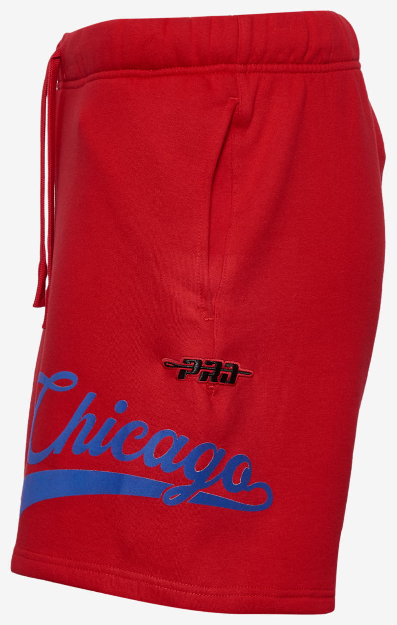 Pro Standard Cubs Living Large Fleece Shorts Image 5 of 5. Tap to open photo gallery.