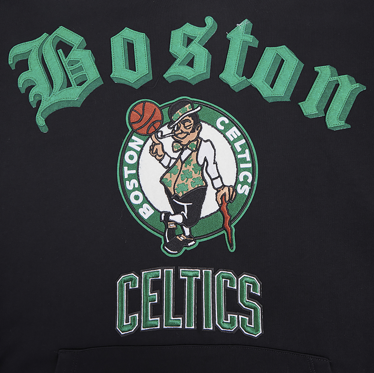 Pro Standard CELTICS OLD ENGLISH FLC PO HOODIE Image 5 of 8. Tap to open photo gallery.