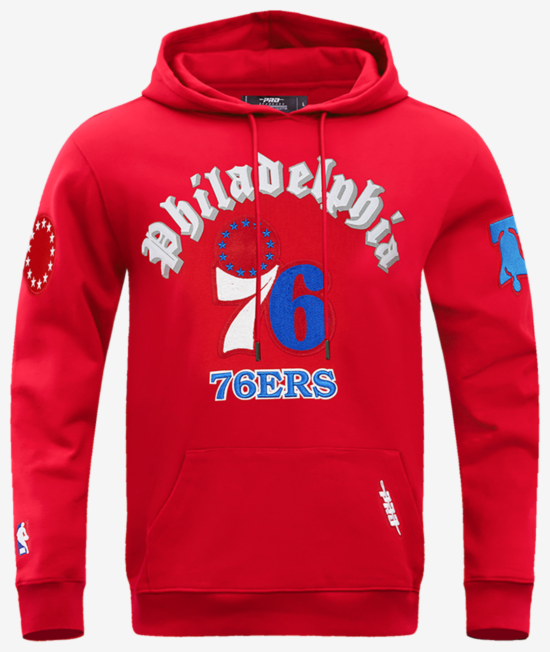 Pro Standard 76ERS OLD ENGLISH FLC PO HOODIE Image 1 of 8. Tap to open photo gallery.