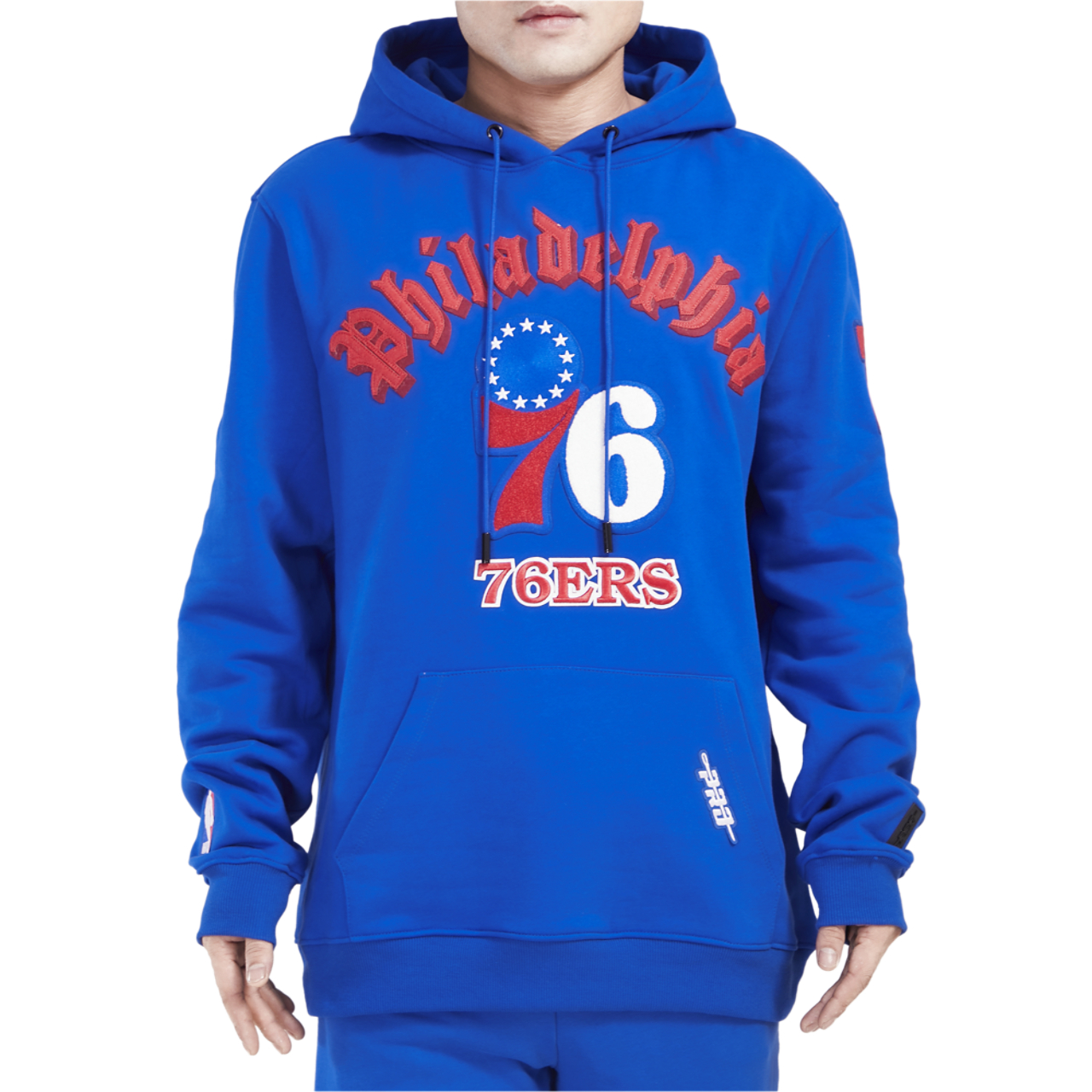 Pro Standard 76ERS OLD ENGLISH FLC PO HOODIE Image 1 of 4. Tap to open photo gallery.