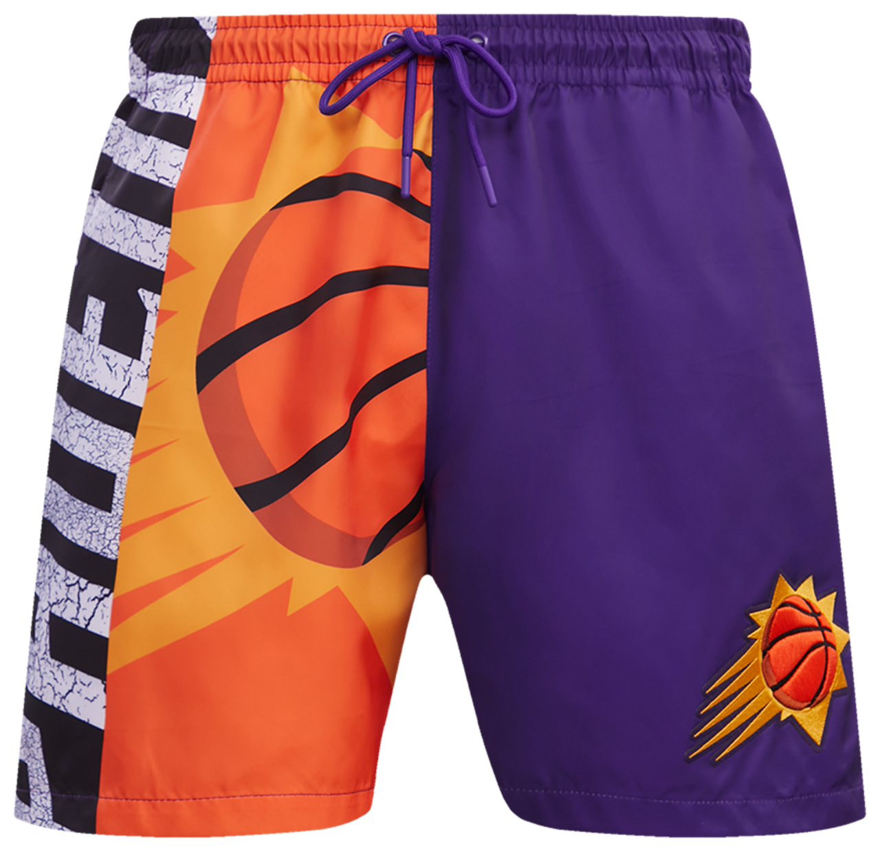 Pro Standard Suns Split Mash Up Logo Woven Shorts Image 1 of 5. Tap to open photo gallery.