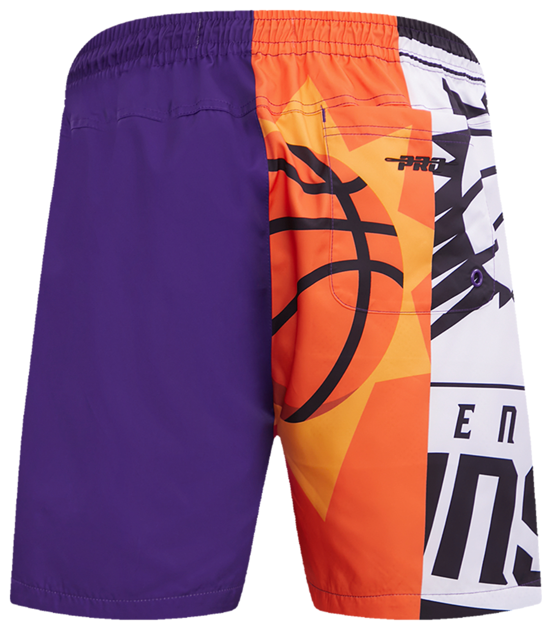 Pro Standard Suns Split Mash Up Logo Woven Shorts Image 3 of 5. Tap to open photo gallery.