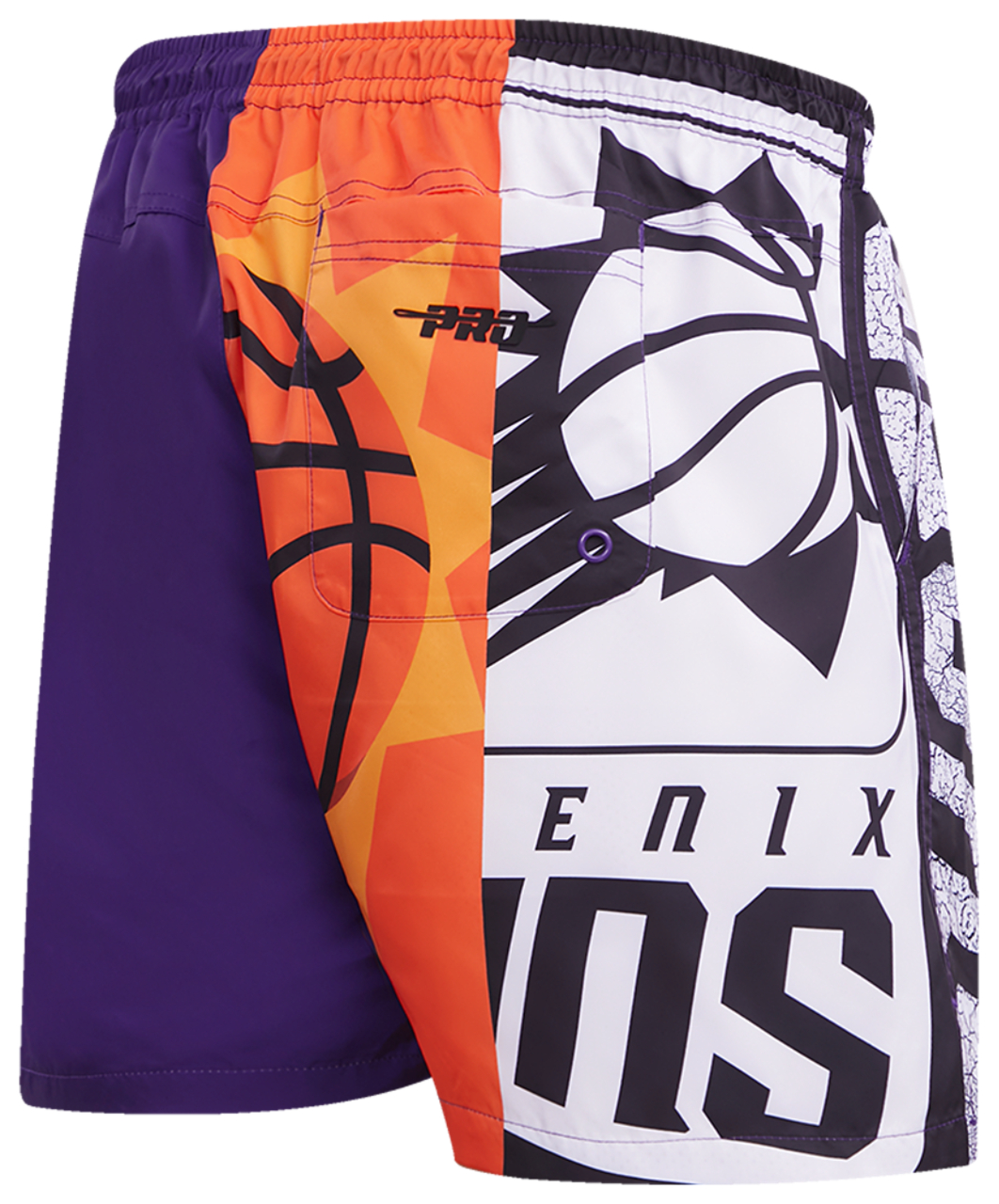 Pro Standard Suns Split Mash Up Logo Woven Shorts Image 4 of 5. Tap to open photo gallery.