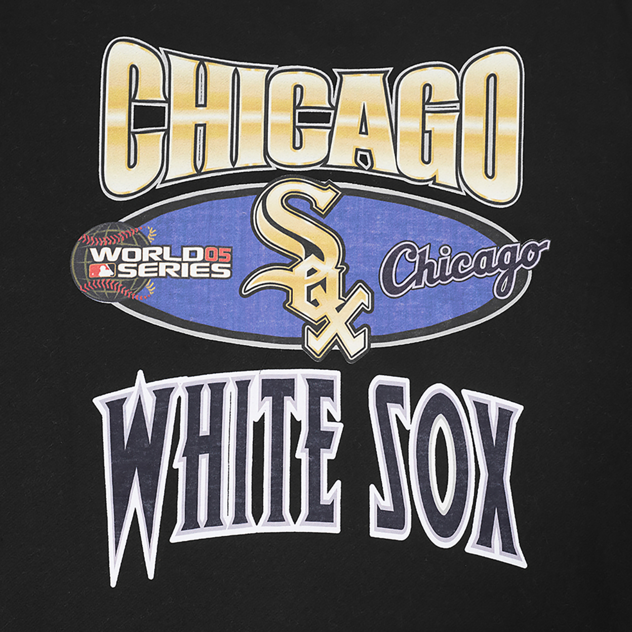 Pro Standard White Sox Champs Drop Shoulder Crew Image 5 of 8. Tap to open photo gallery.