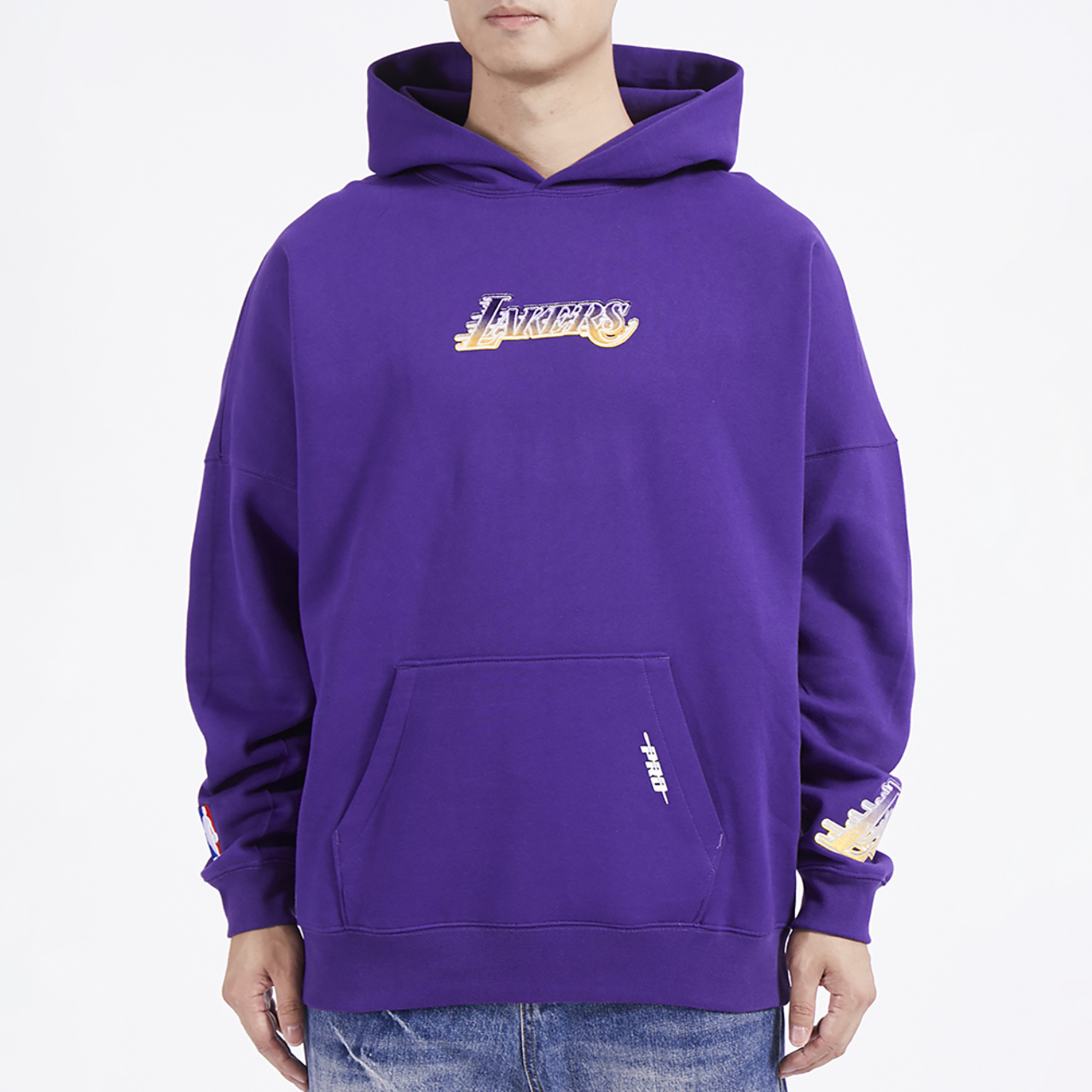 Pro Standard Lakers OS Letters Fleece P/O Hoodie Image 1 of 5. Tap to open photo gallery.