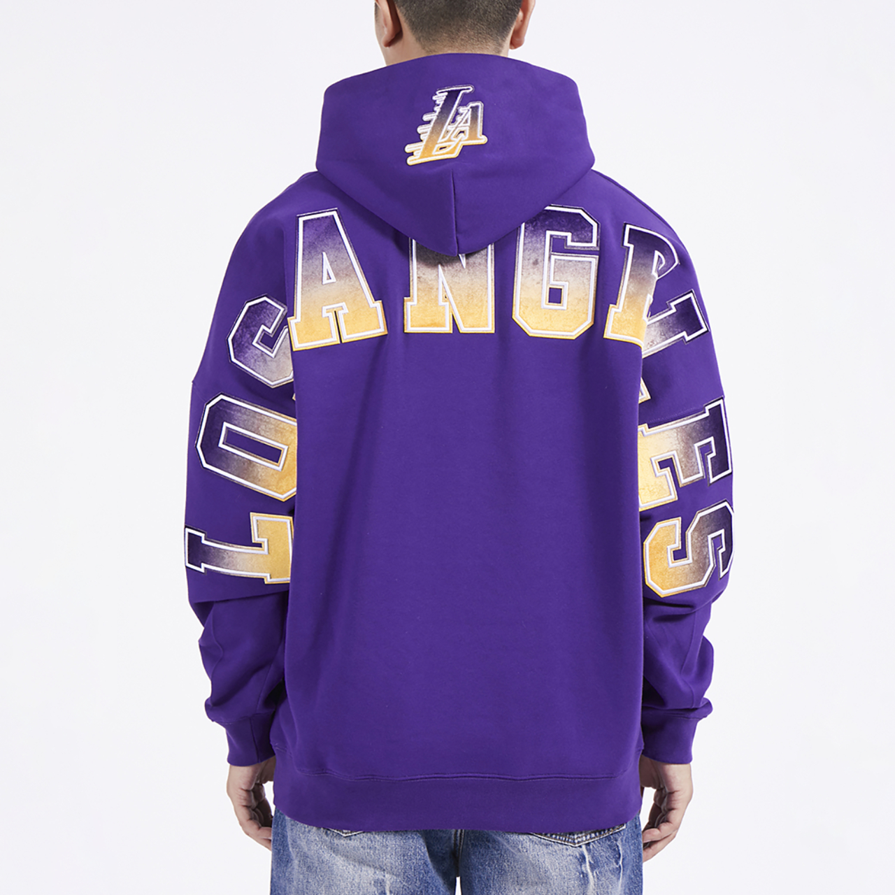 Pro Standard Lakers OS Letters Fleece P/O Hoodie Image 2 of 5. Tap to open photo gallery.