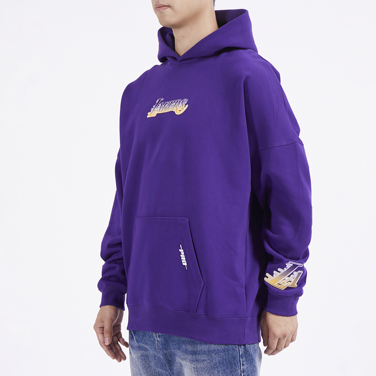 Pro Standard Lakers OS Letters Fleece P/O Hoodie Image 3 of 5. Tap to open photo gallery.