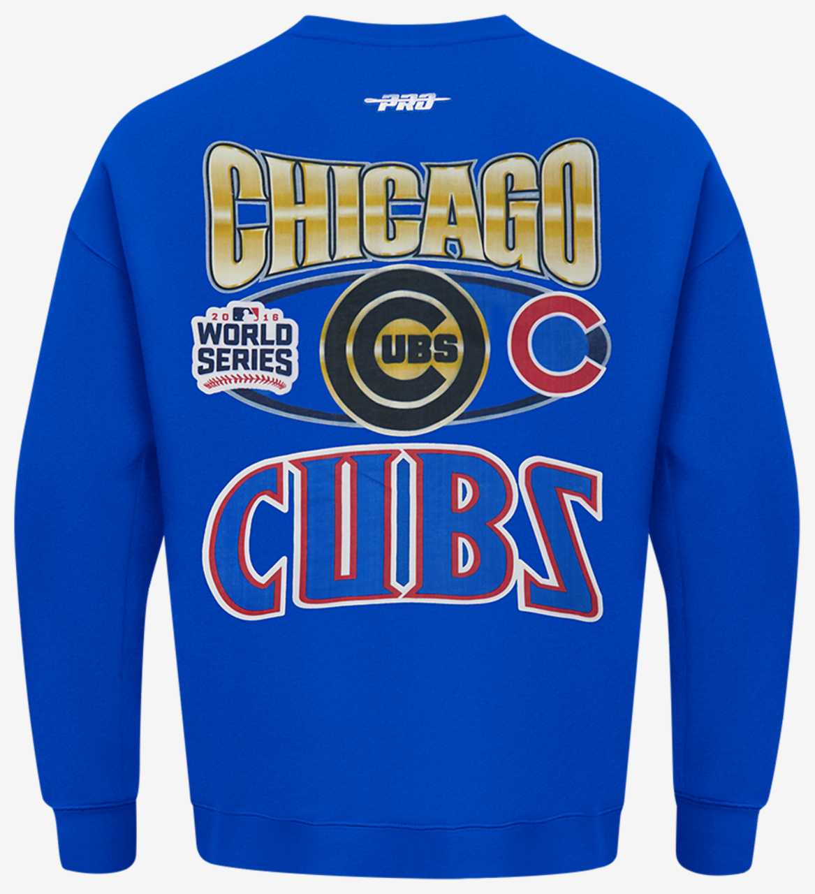 Pro Standard Cubs Champs Drop Shoulder Crew Image 2 of 7. Tap to open photo gallery.