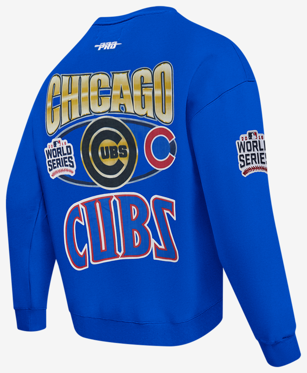 Pro Standard Cubs Champs Drop Shoulder Crew Image 4 of 7. Tap to open photo gallery.