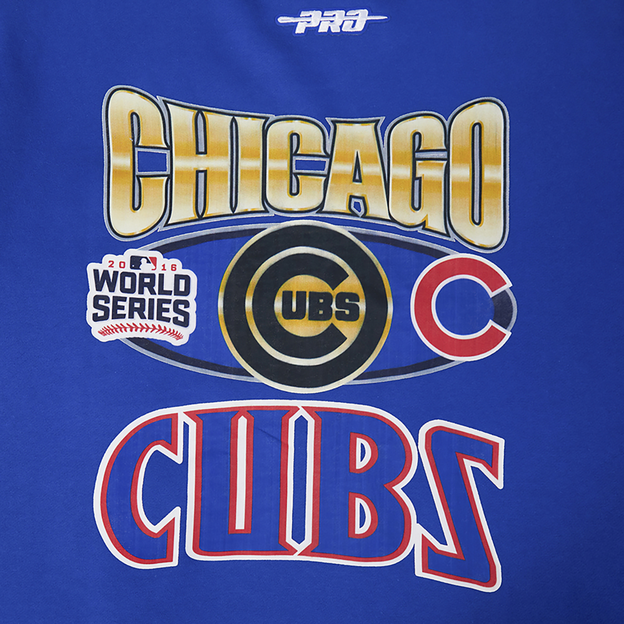 Pro Standard Cubs Champs Drop Shoulder Crew Image 5 of 7. Tap to open photo gallery.