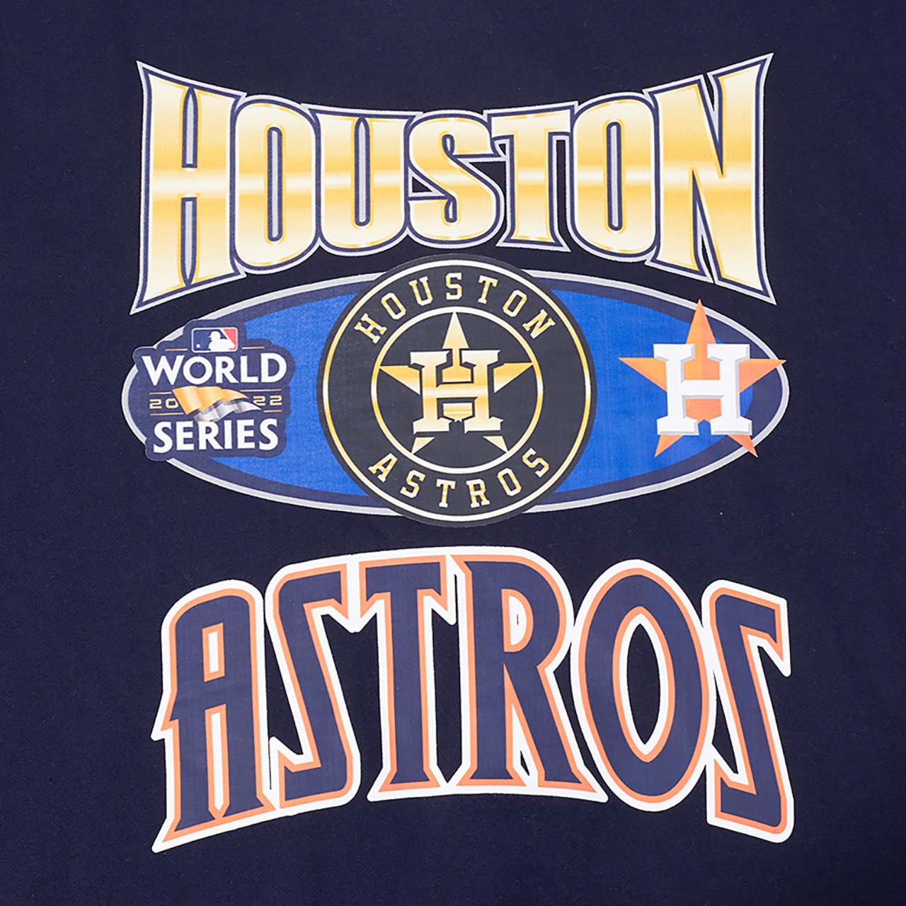 Pro Standard Astros Champs Drop Shoulder Crew Image 5 of 6. Tap to open photo gallery.