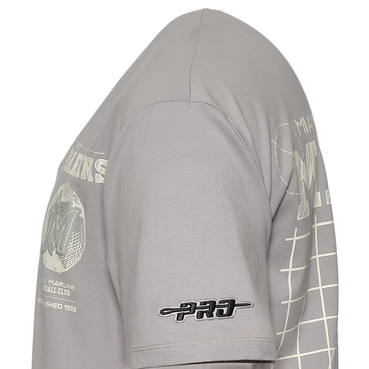 Pro Standard Marlins Blueprint Pro Drop Shoulder FC T-Shirt Image 3 of 3. Tap to open photo gallery.