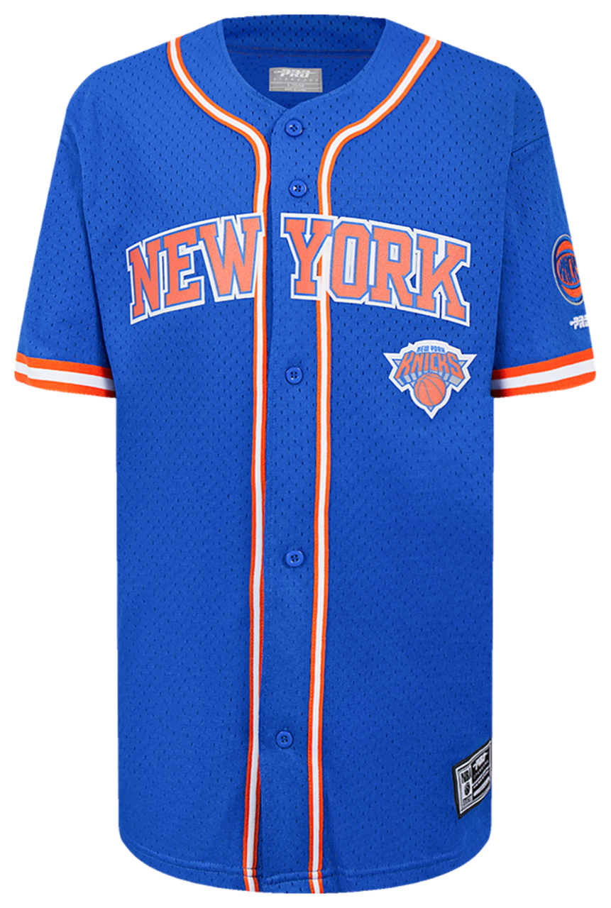 Pro Standard New York Knicks Classic Mesh Button Down Shirt Image 1 of 9. Tap to open photo gallery.