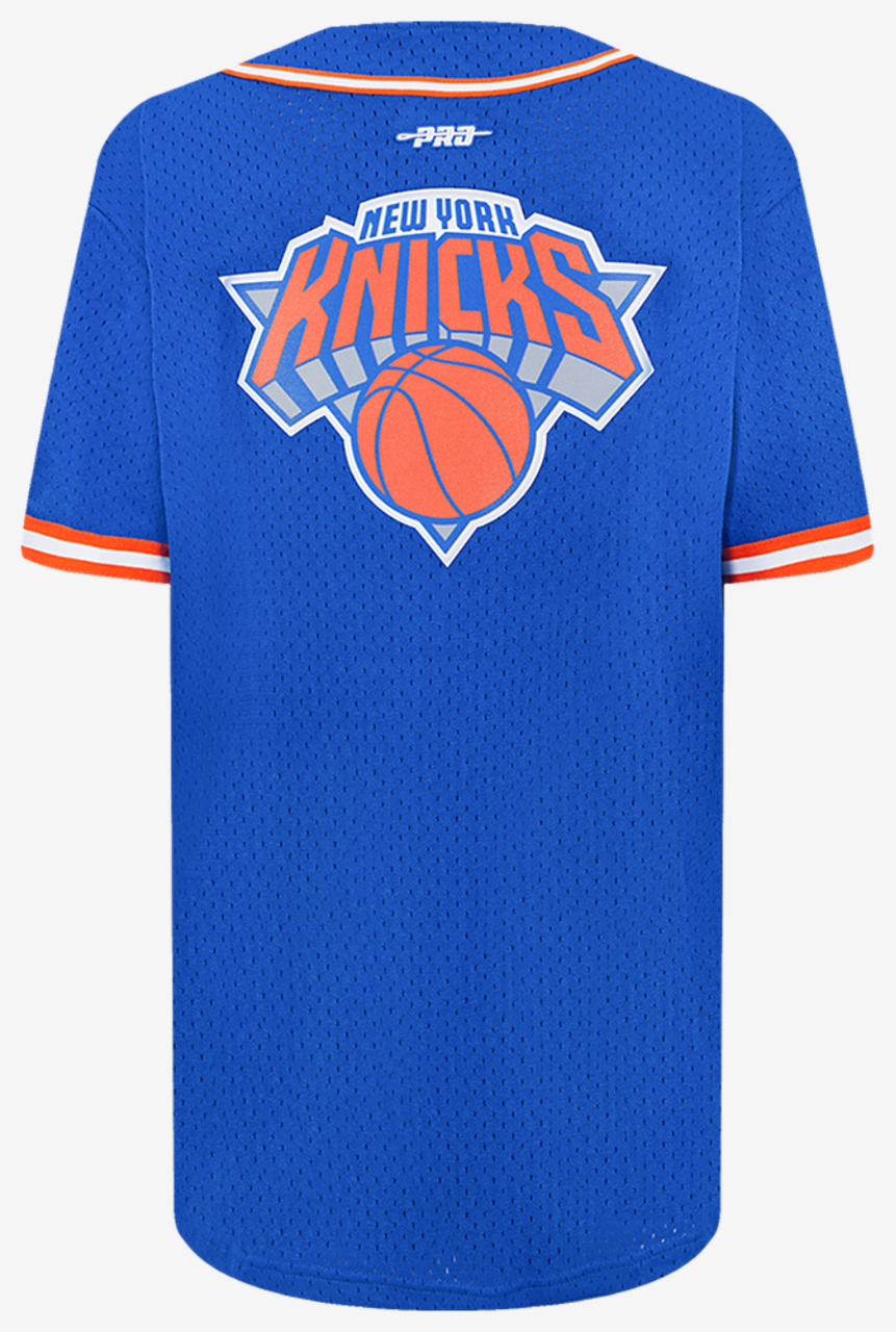 Pro Standard New York Knicks Classic Mesh Button Down Shirt Image 2 of 9. Tap to open photo gallery.
