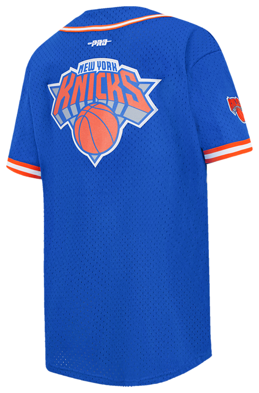 Pro Standard New York Knicks Classic Mesh Button Down Shirt Image 4 of 9. Tap to open photo gallery.