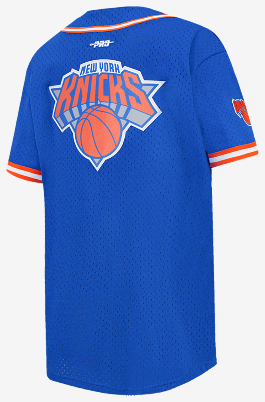 Pro Standard New York Knicks Classic Mesh Button Down Shirt Image 4 of 9. Tap to open photo gallery.