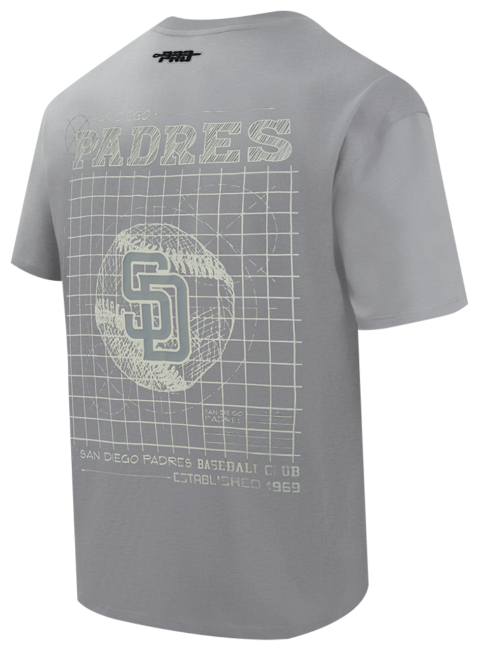 Pro Standard Padres Blueprint Pro Drop Shoulder FC T-Shirt Image 4 of 6. Tap to open photo gallery.