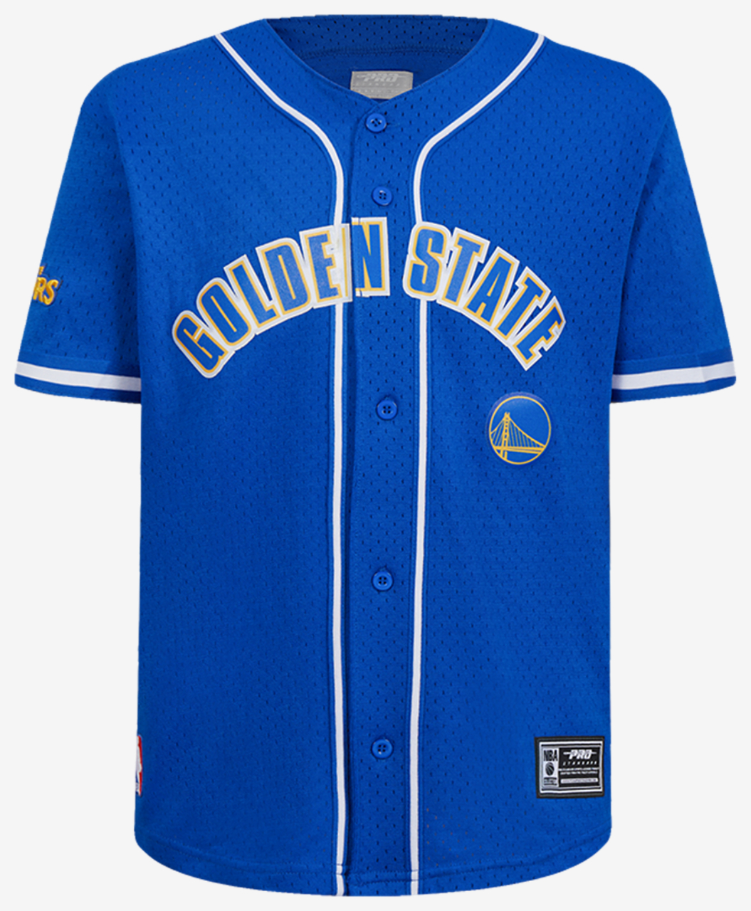 Pro Standard Golden State Warriors Classic Mesh Button Shirt Image 1 of 8. Tap to open photo gallery.