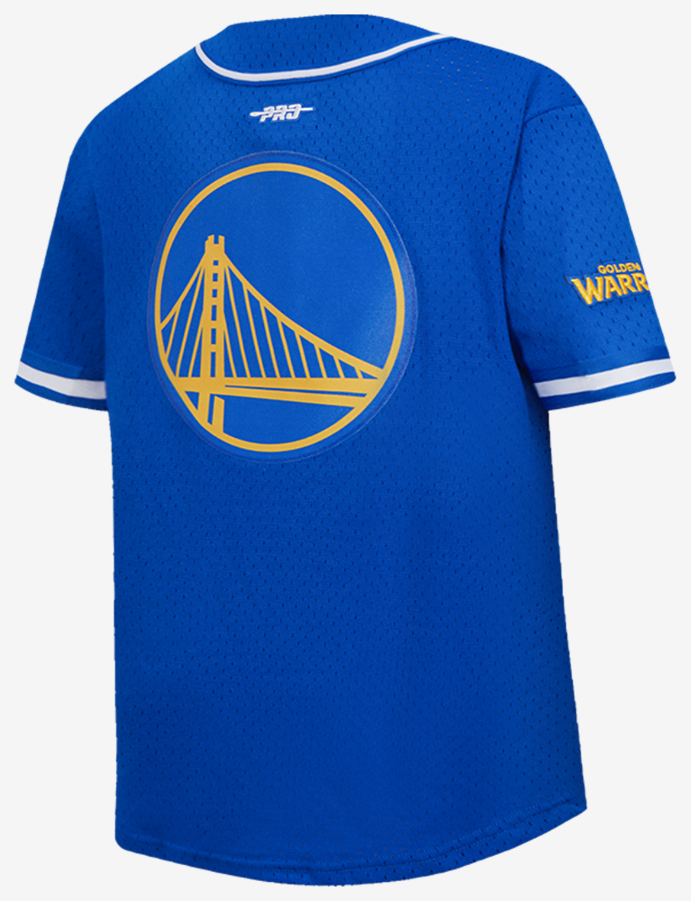 Pro Standard Golden State Warriors Classic Mesh Button Shirt Image 4 of 8. Tap to open photo gallery.