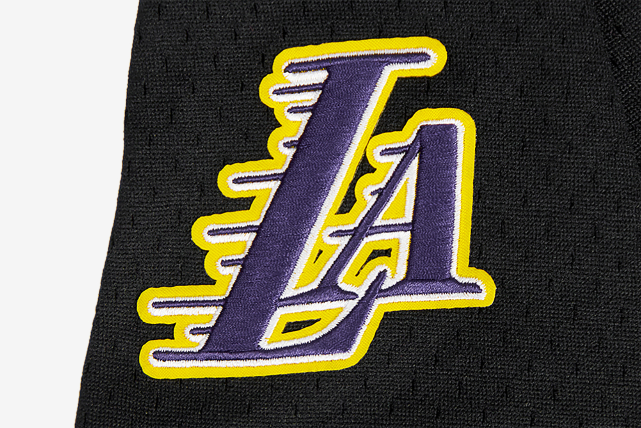 Pro Standard Los Angeles Lakers Classic Mesh Button Shirt Image 4 of 7. Tap to open photo gallery.