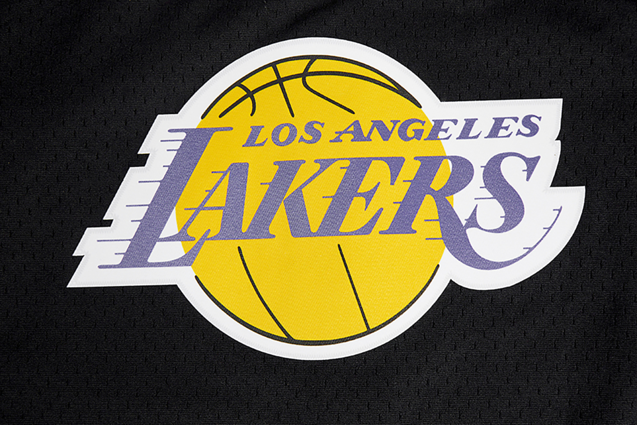 Pro Standard Los Angeles Lakers Classic Mesh Button Shirt Image 6 of 7. Tap to open photo gallery.