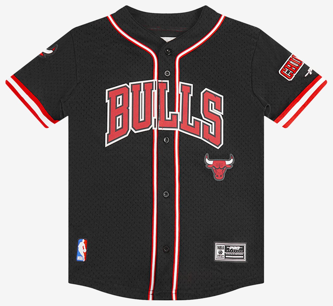 Pro Standard Chicago Bulls Classic Mesh Button Down Shirt Image 1 of 7. Tap to open photo gallery.