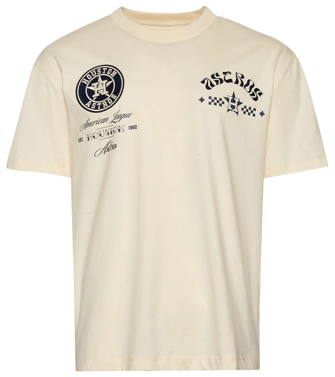 Pro Standard Astros Wavy Pro Drop Shoulder FC T-Shirt Image 1 of 3. Tap to open photo gallery.