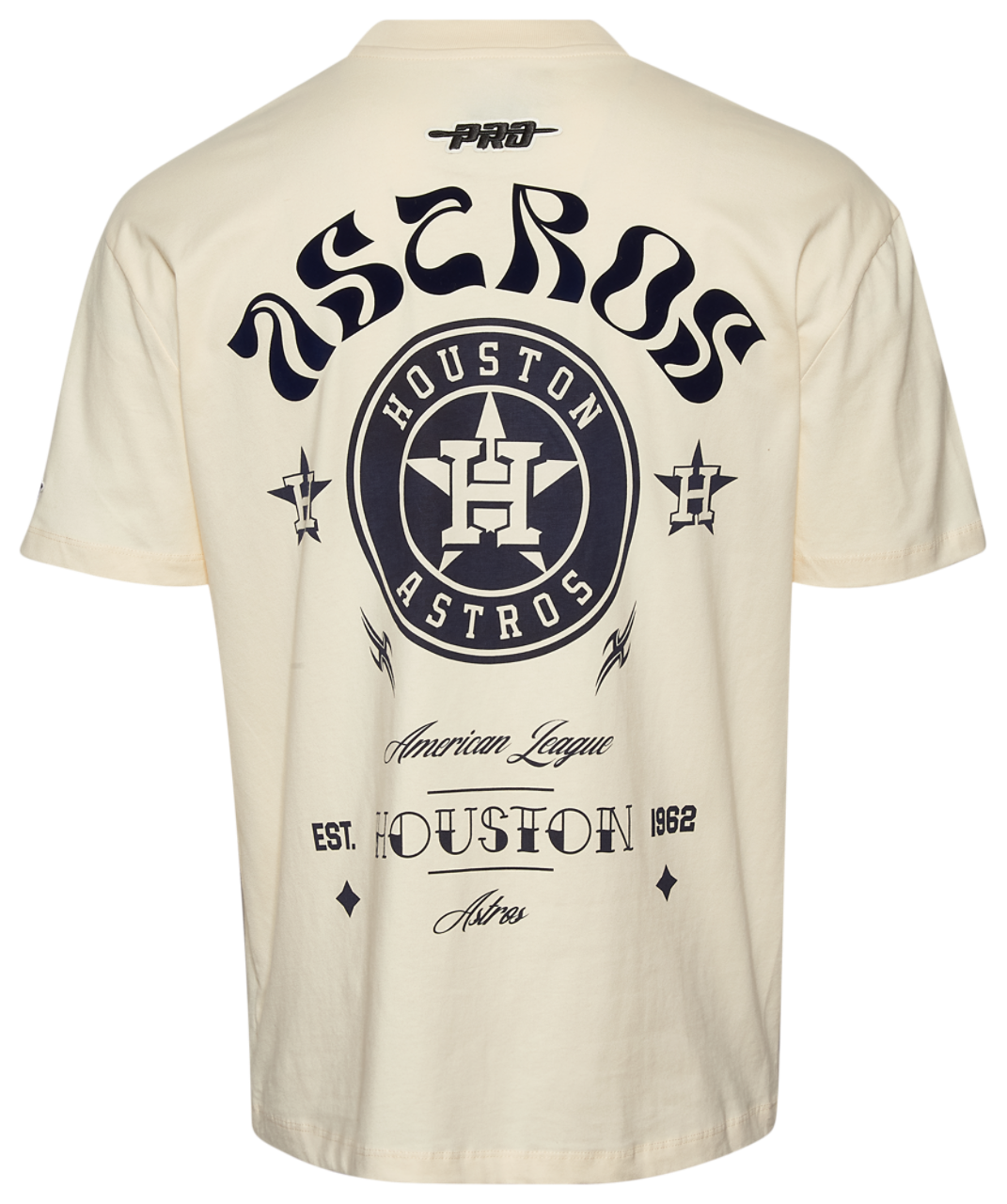 Pro Standard Astros Wavy Pro Drop Shoulder FC T-Shirt Image 2 of 3. Tap to open photo gallery.