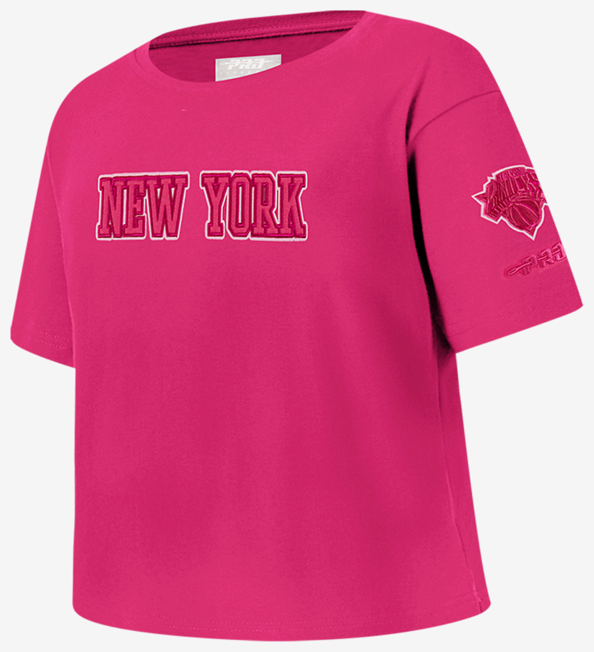 Pro Standard New York Knicks Triple Pink Ss Boxy Tee Image 3 of 8. Tap to open photo gallery.
