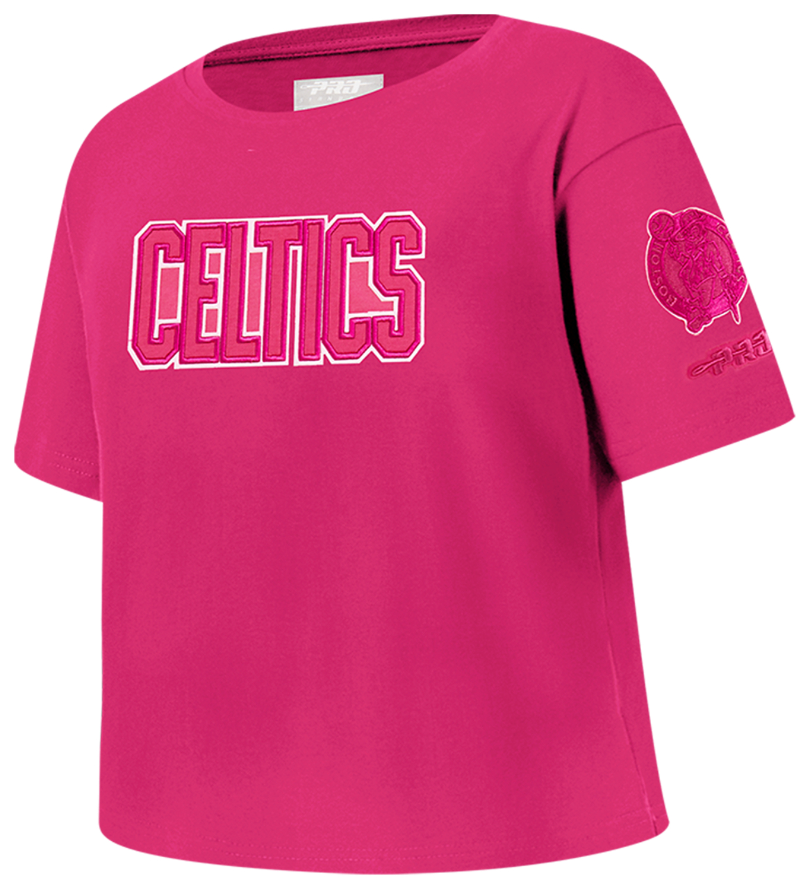 Pro Standard Boston Celtics Triple Pink Ss Boxy Tee Image 3 of 7. Tap to open photo gallery.