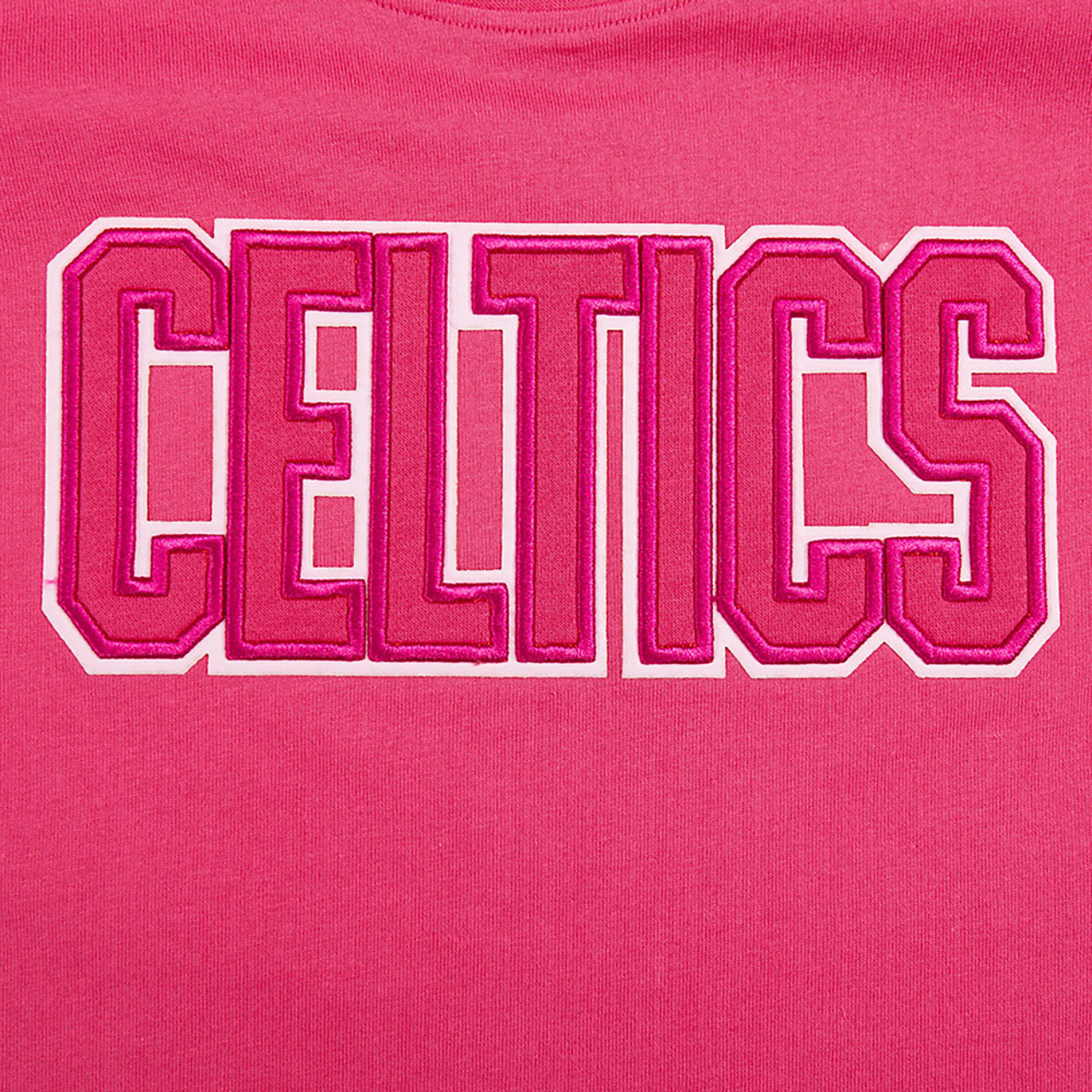 Pro Standard Boston Celtics Triple Pink Ss Boxy Tee Image 7 of 7. Tap to open photo gallery.