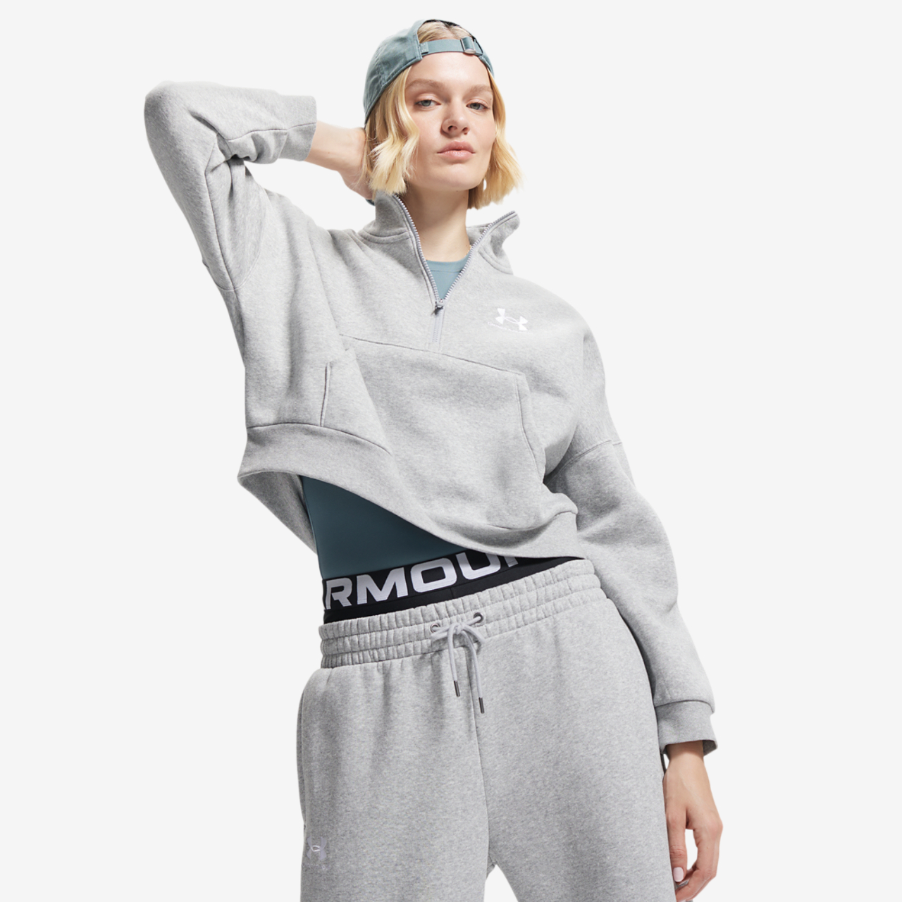 Under Armour Icon Fleece Oversized Half-Zip Image 1 of 3. Tap to open photo gallery.