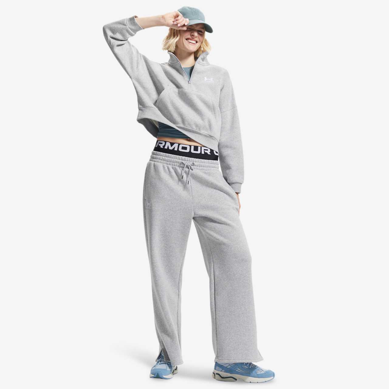 Under Armour Icon Fleece Oversized Half-Zip Image 3 of 3. Tap to open photo gallery.