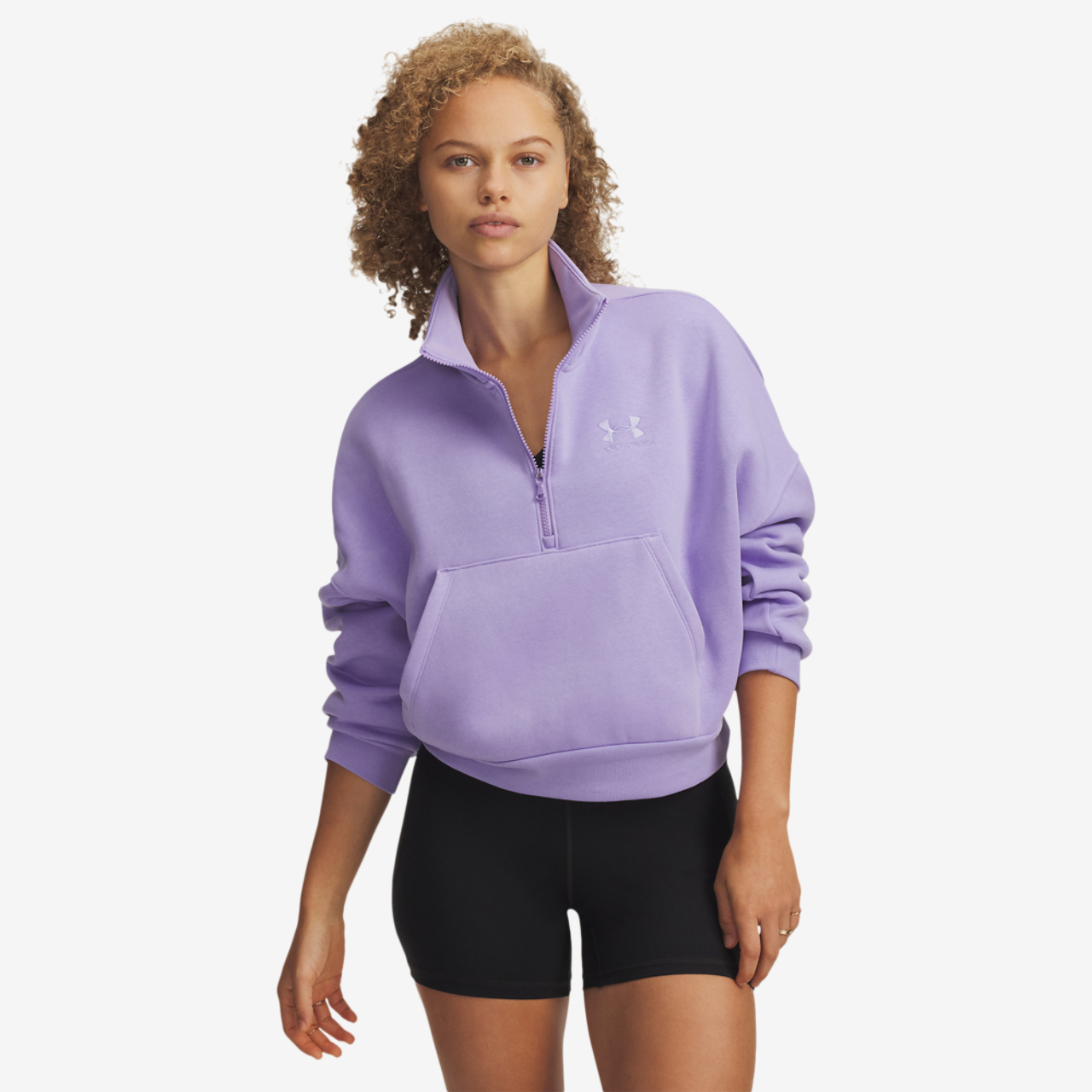 Under Armour Icon Fleece Oversized Half-Zip Image 1 of 3. Tap to open photo gallery.