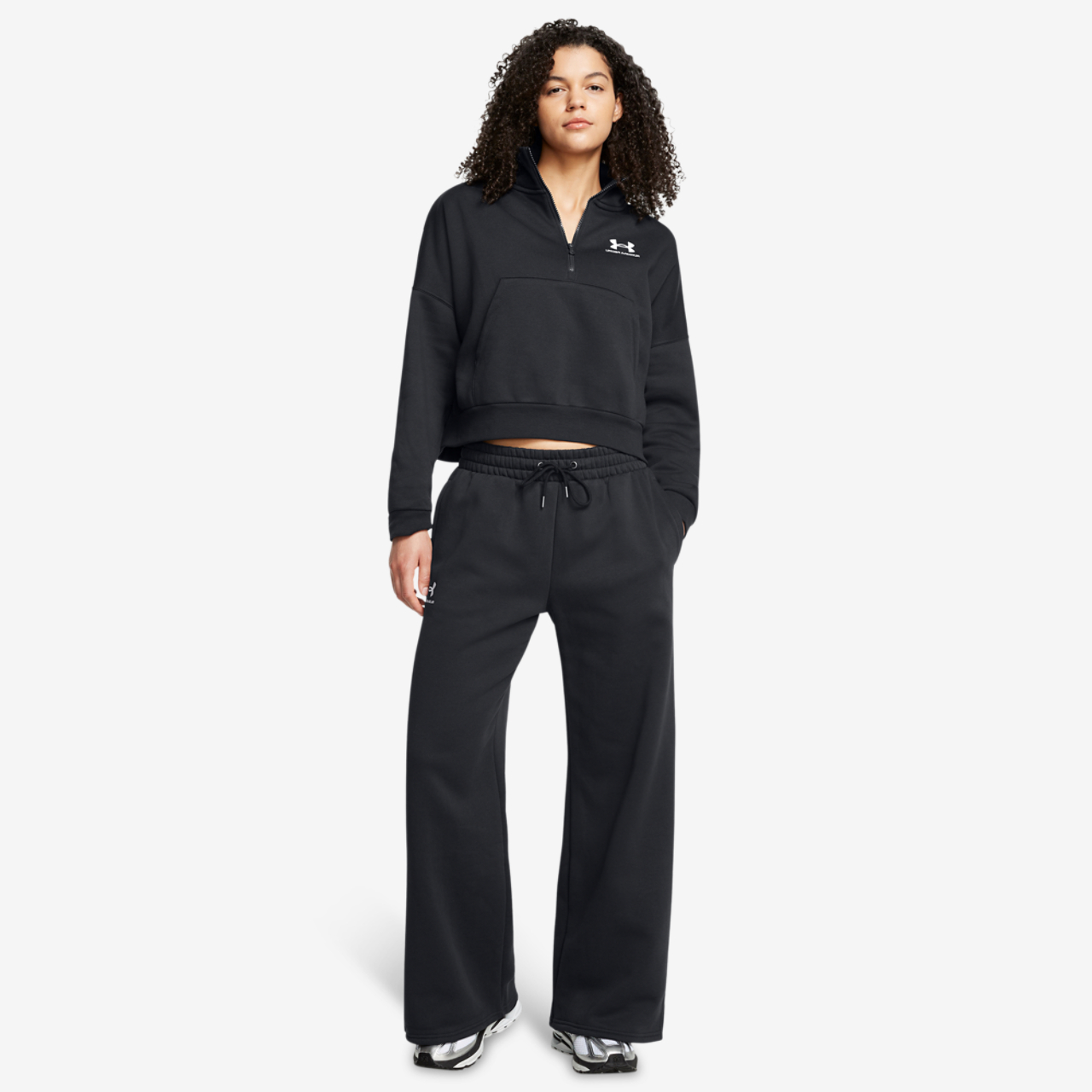 Under Armour Icon Fleece Wide Leg Pants Image 3 of 3. Tap to open photo gallery.