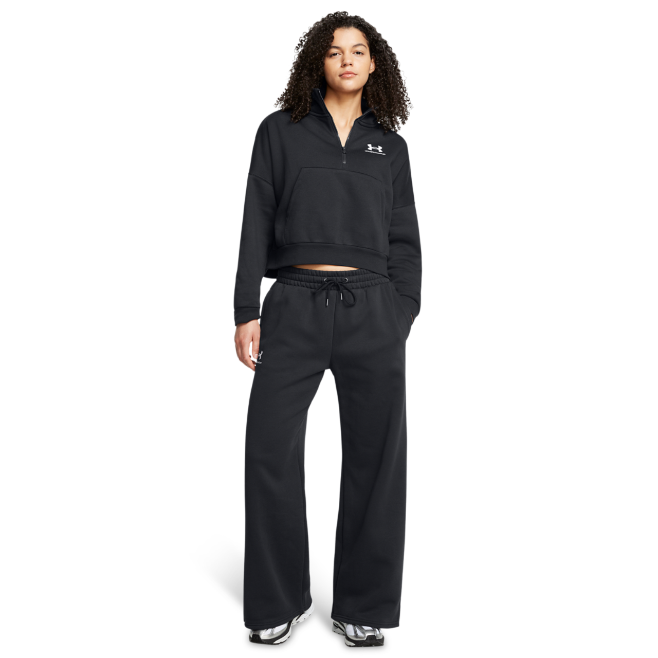 Under Armour Icon Fleece Wide Leg Pants Image 3 of 3. Tap to open photo gallery.