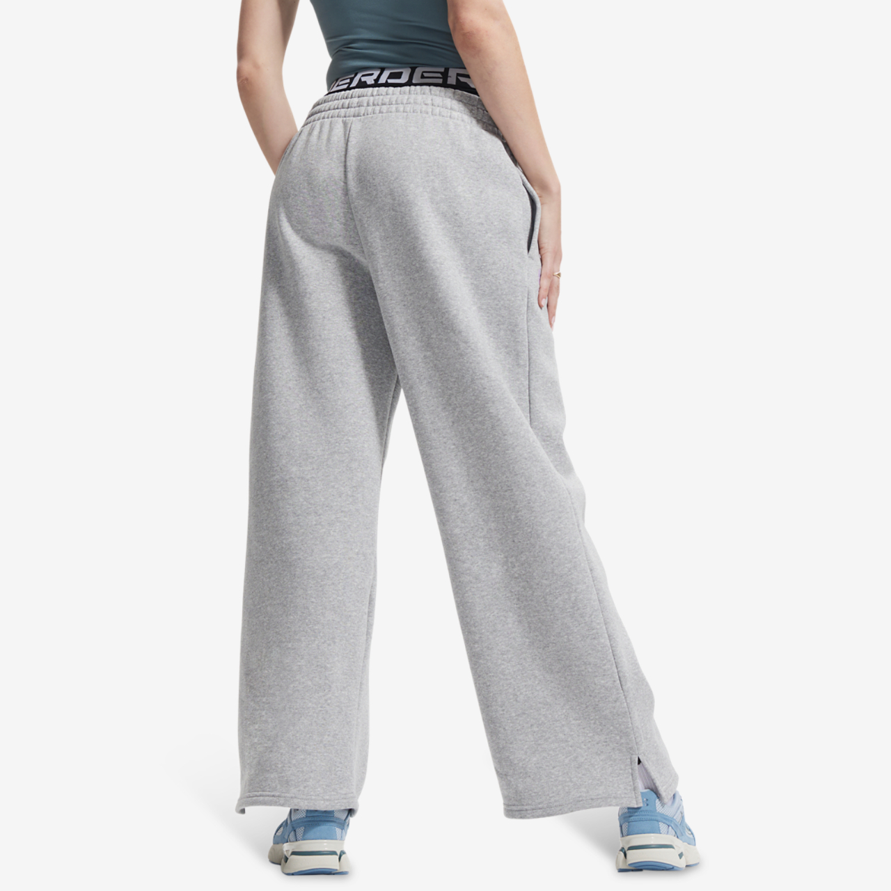 Under Armour Icon Fleece Wide Leg Pants Image 2 of 3. Tap to open photo gallery.