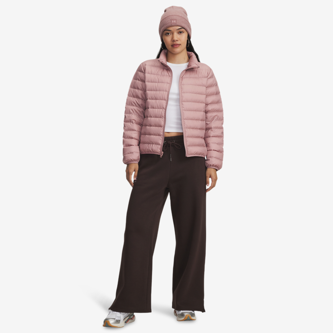 Under Armour Icon Fleece Wide Leg Pants Image 3 of 3. Tap to open photo gallery.