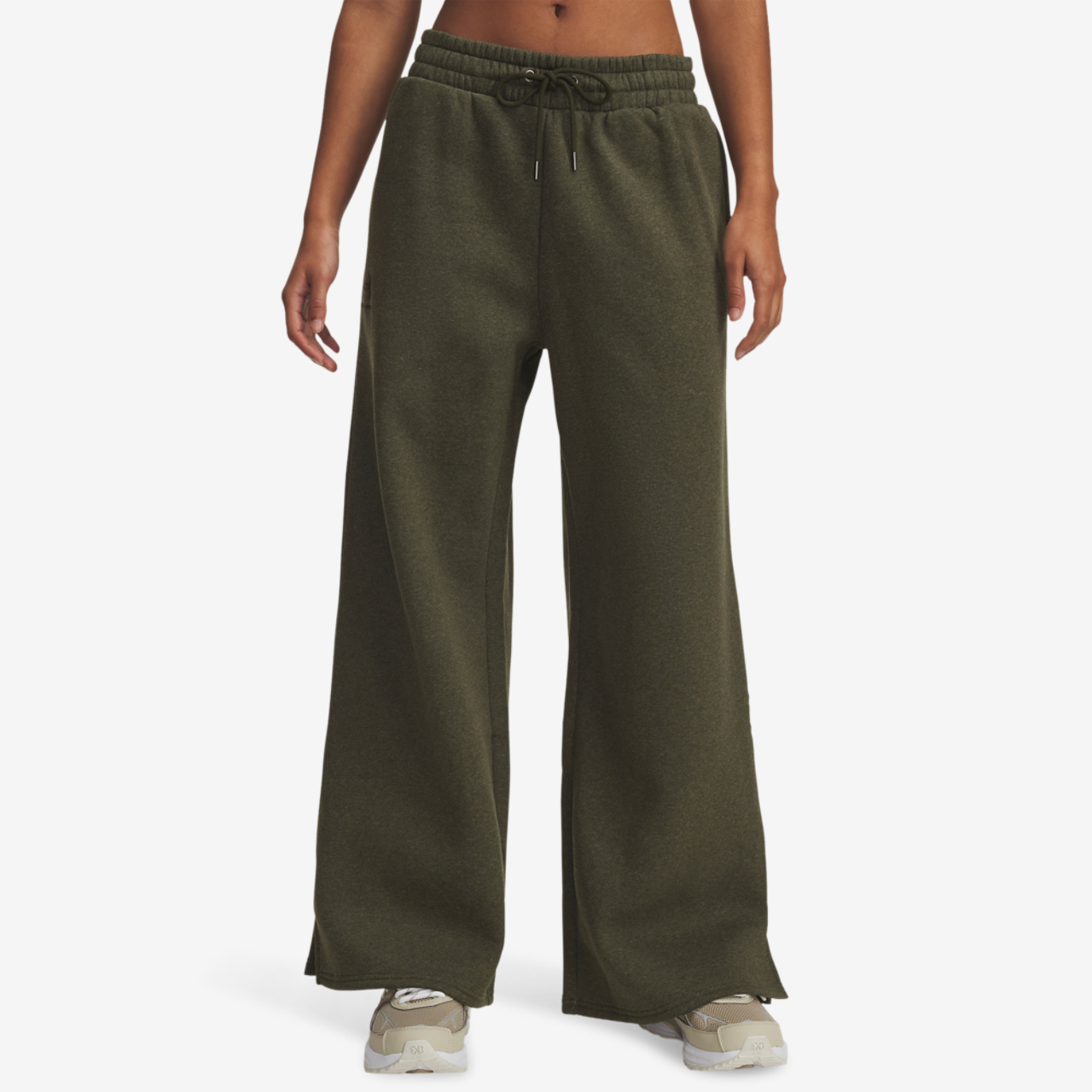 Under Armour Icon Fleece Wide Leg Pants Image 1 of 3. Tap to open photo gallery.
