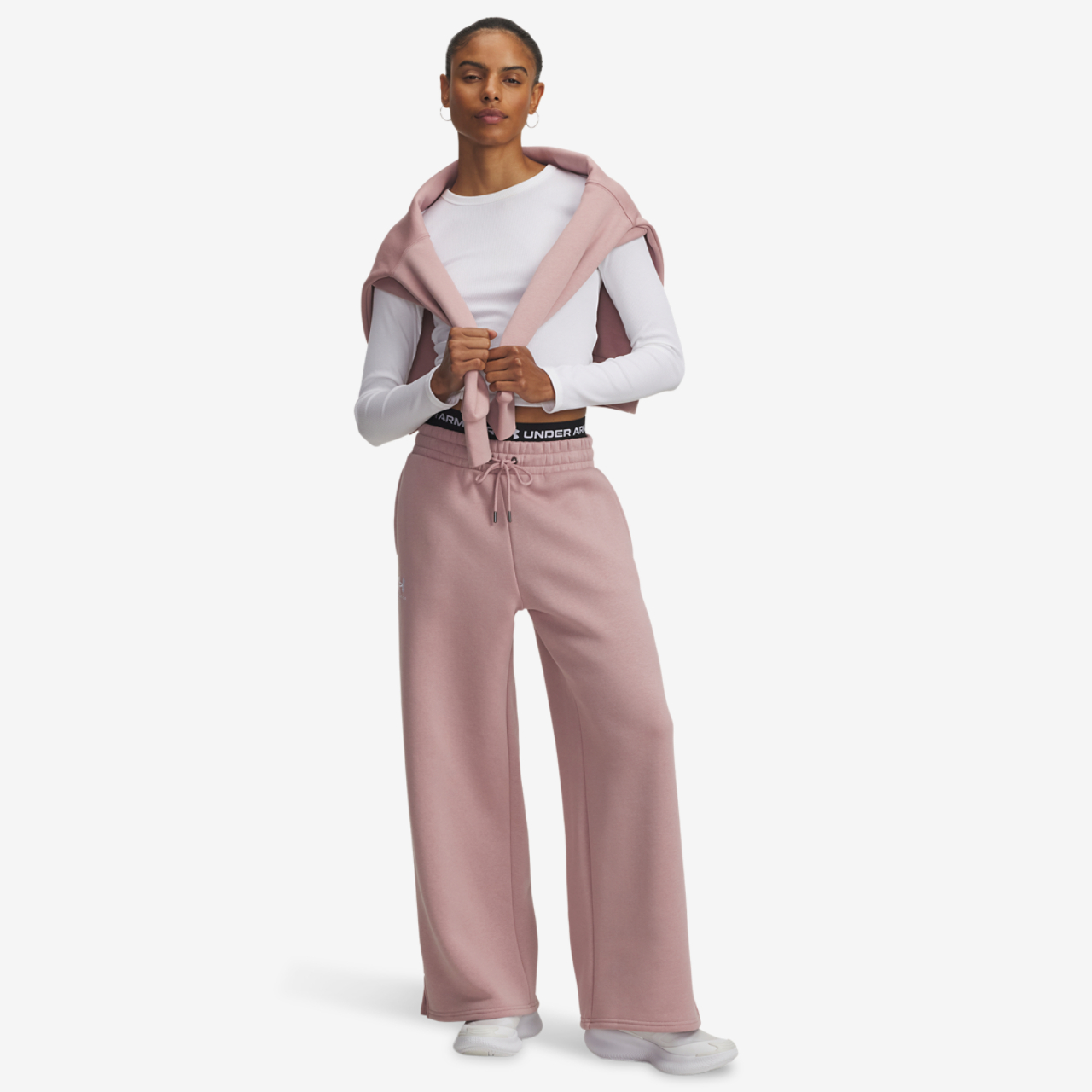 Under Armour Icon Fleece Wide Leg Pants Image 3 of 3. Tap to open photo gallery.