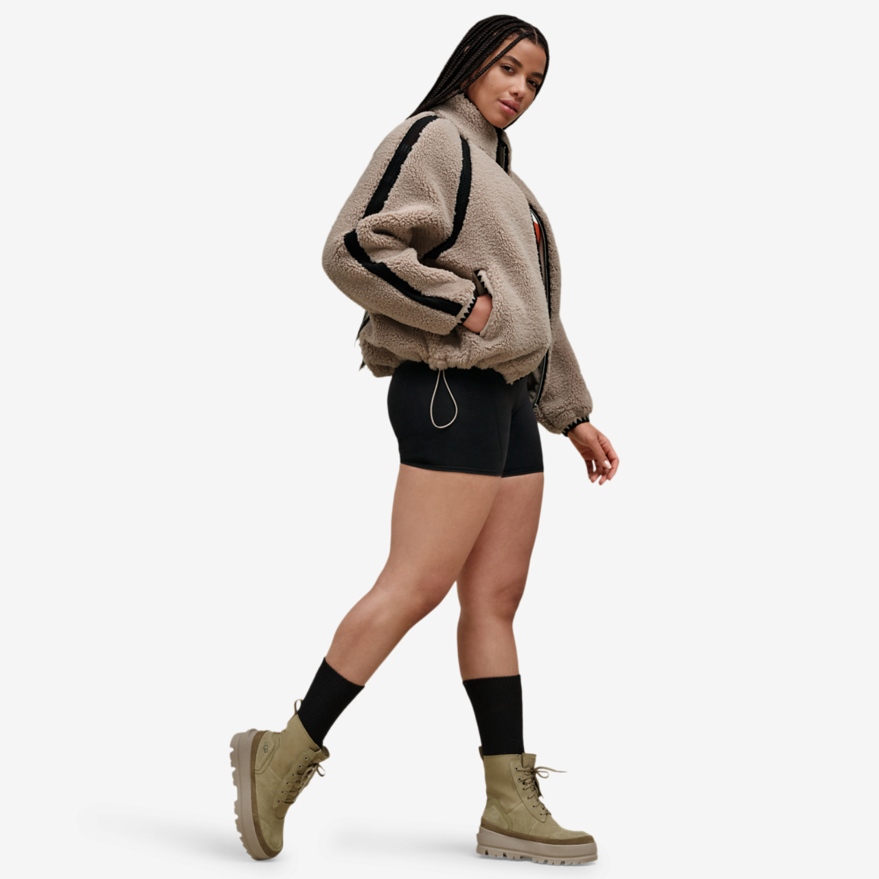 UGG NIKIA CROCHET UGGFLUFF JACKET Image 2 of 4. Tap to open photo gallery.