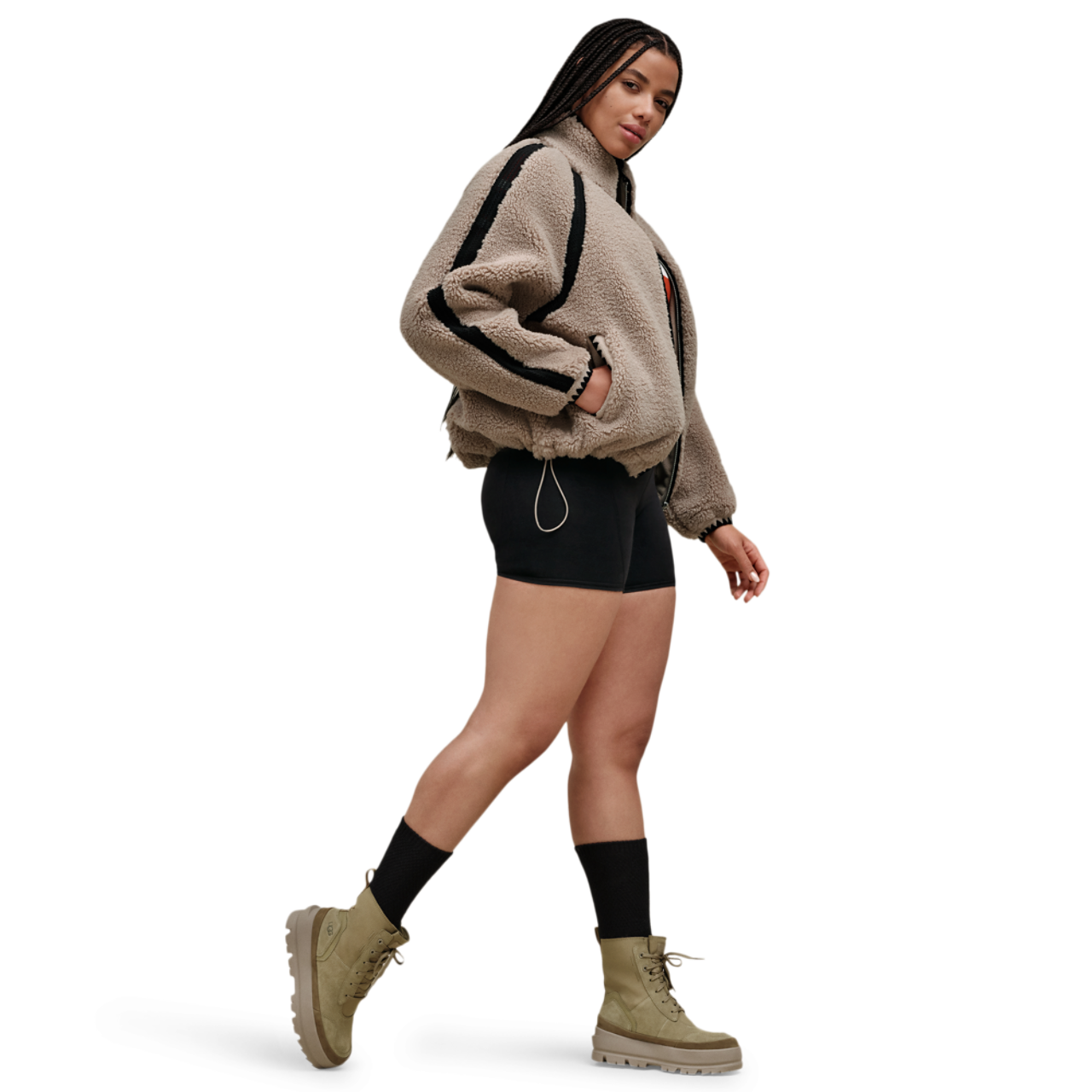 UGG NIKIA CROCHET UGGFLUFF JACKET Image 2 of 4. Tap to open photo gallery.