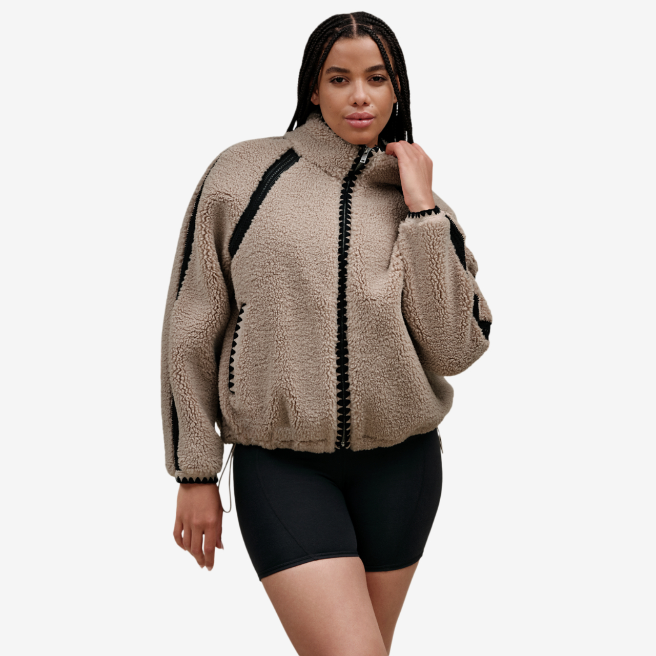 UGG NIKIA CROCHET UGGFLUFF JACKET Image 3 of 4. Tap to open photo gallery.