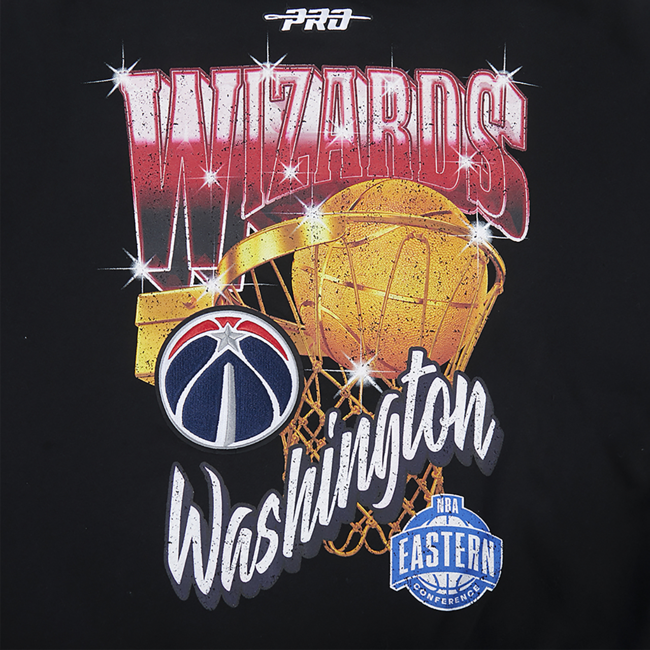 Pro Standard Wizards Gold Hoops Pro Full-Zip Hoodie Image 6 of 7. Tap to open photo gallery.