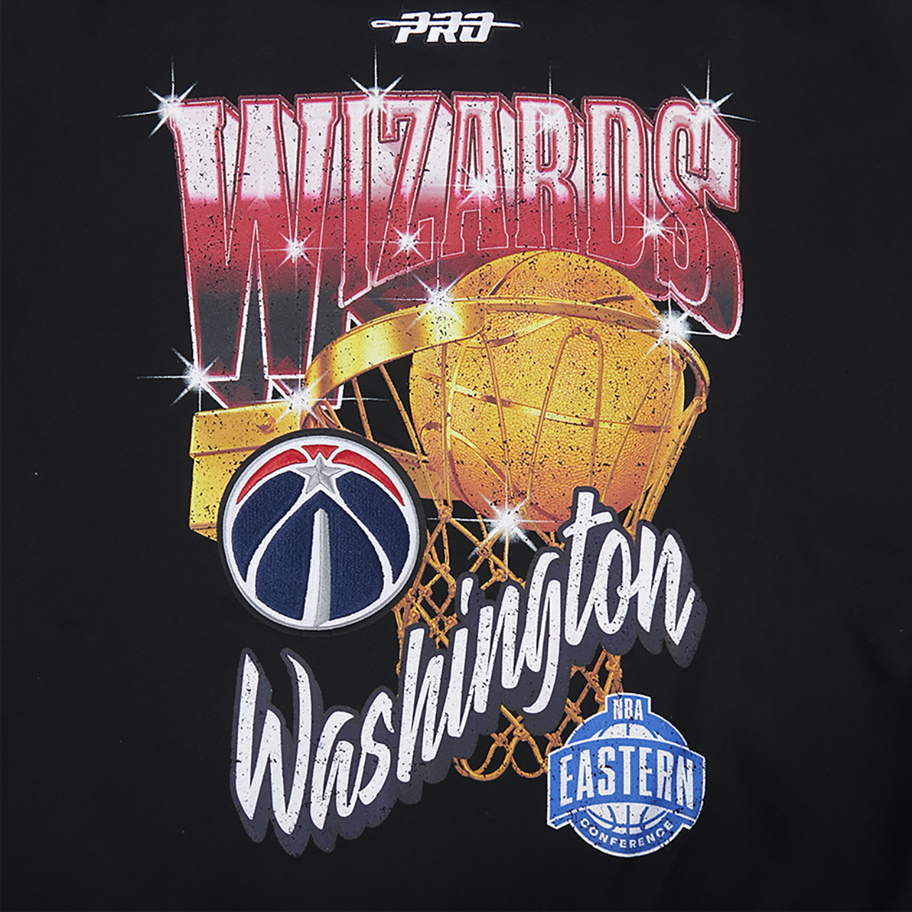 Pro Standard Wizards Gold Hoops Pro Full-Zip Hoodie Image 6 of 7. Tap to open photo gallery.