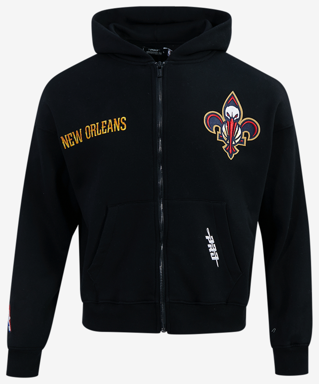 Pro Standard Pelicans Gold Hoops Pro Full-Zip Hoodie Image 1 of 7. Tap to open photo gallery.