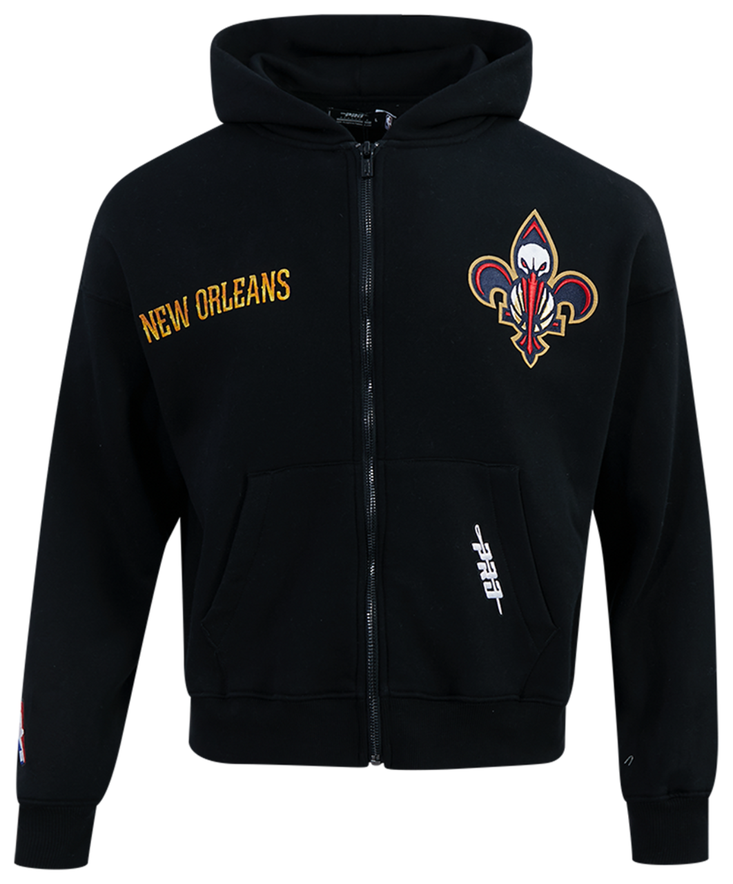 Pro Standard Pelicans Gold Hoops Pro Full-Zip Hoodie Image 1 of 7. Tap to open photo gallery.
