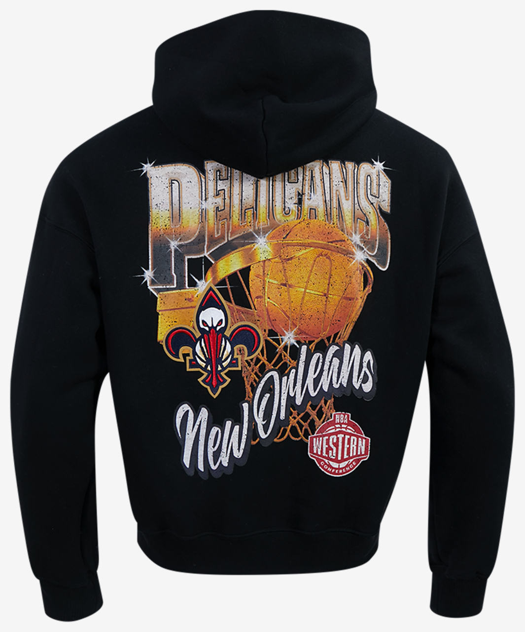 Pro Standard Pelicans Gold Hoops Pro Full-Zip Hoodie Image 2 of 7. Tap to open photo gallery.