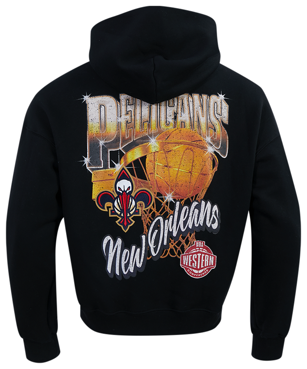 Pro Standard Pelicans Gold Hoops Pro Full-Zip Hoodie Image 2 of 7. Tap to open photo gallery.