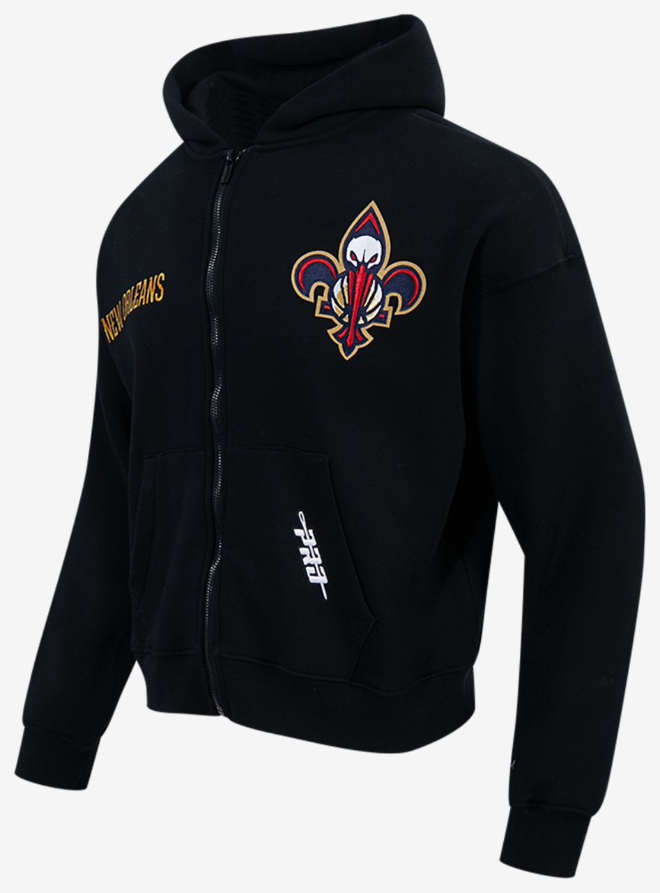 Pro Standard Pelicans Gold Hoops Pro Full-Zip Hoodie Image 3 of 7. Tap to open photo gallery.